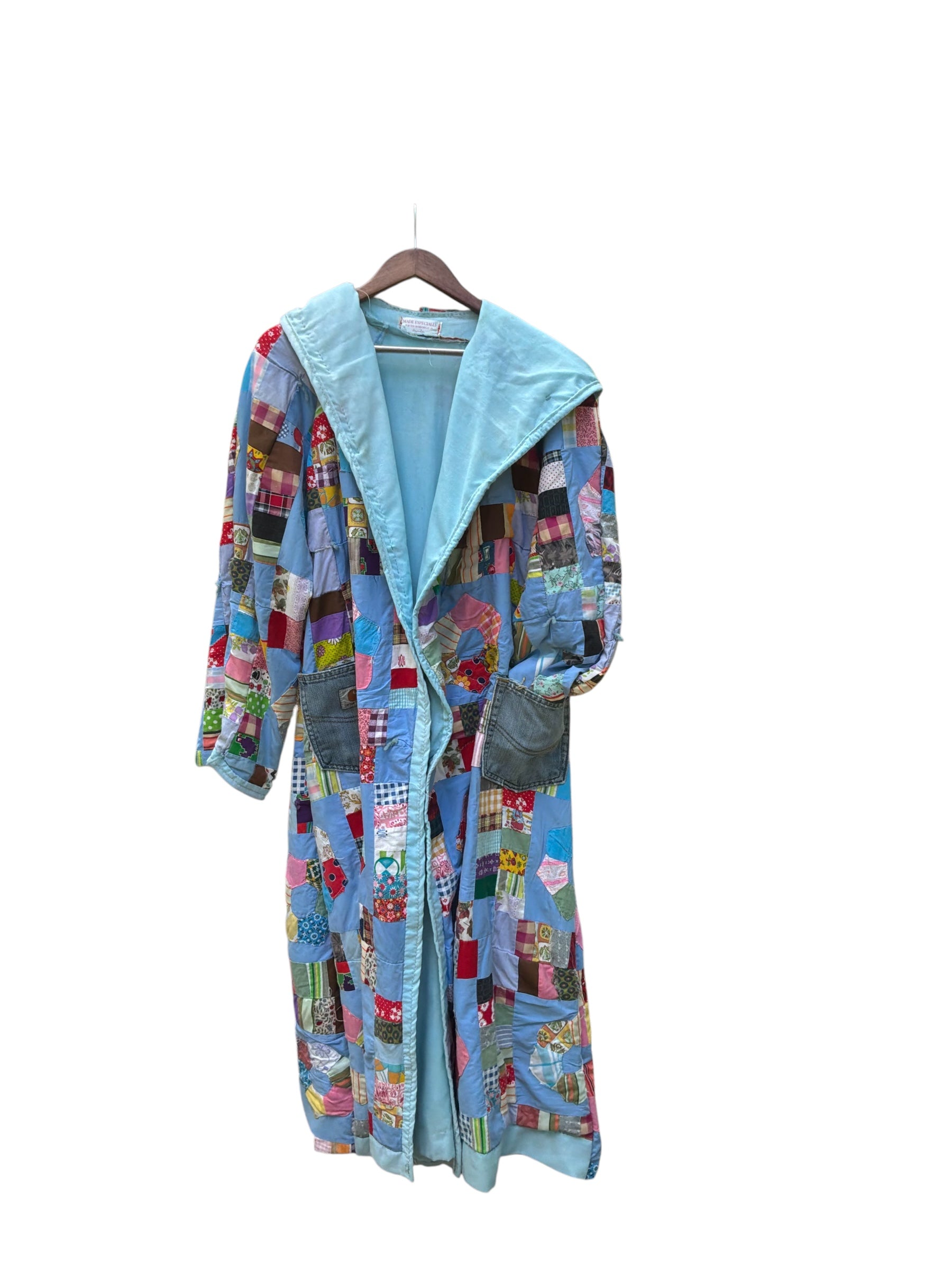 Upcycled Quilt Coat Bohemian Duster Jacket Handmade Recycled Vintage Quilt Wearable Art Cottage Core Fashion