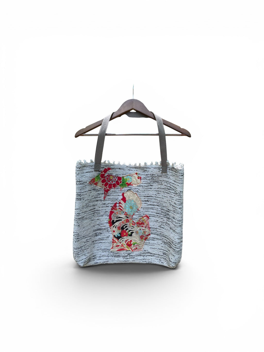 Tote Handmade Bag Michigan Rag Rug Bag Carry All Tote Bag