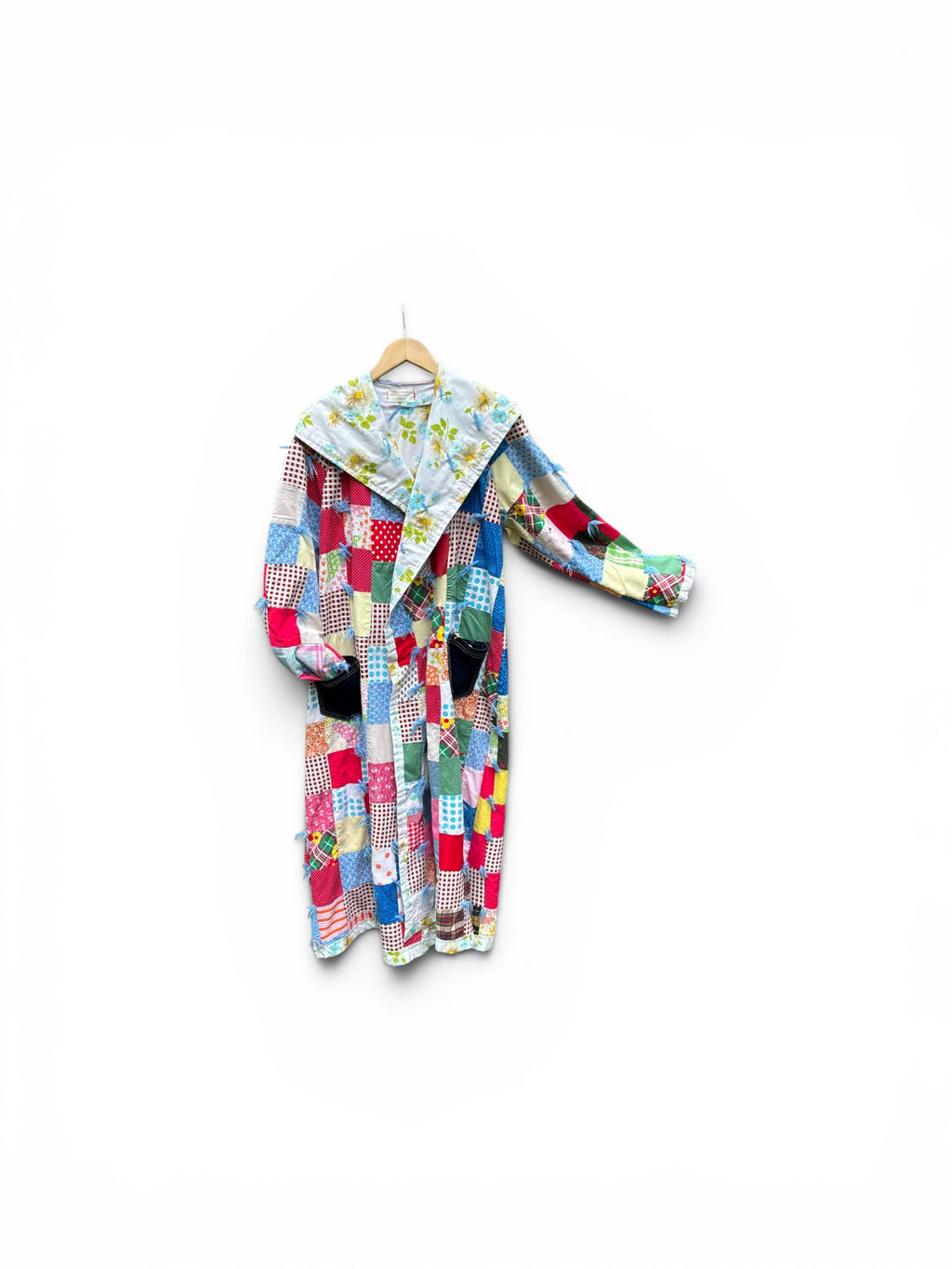 Boho Patchwork Quilt Duster Recycled Quilt Coat Oversized Hippie Jacket Sustainable Slow Fashion Clothing
