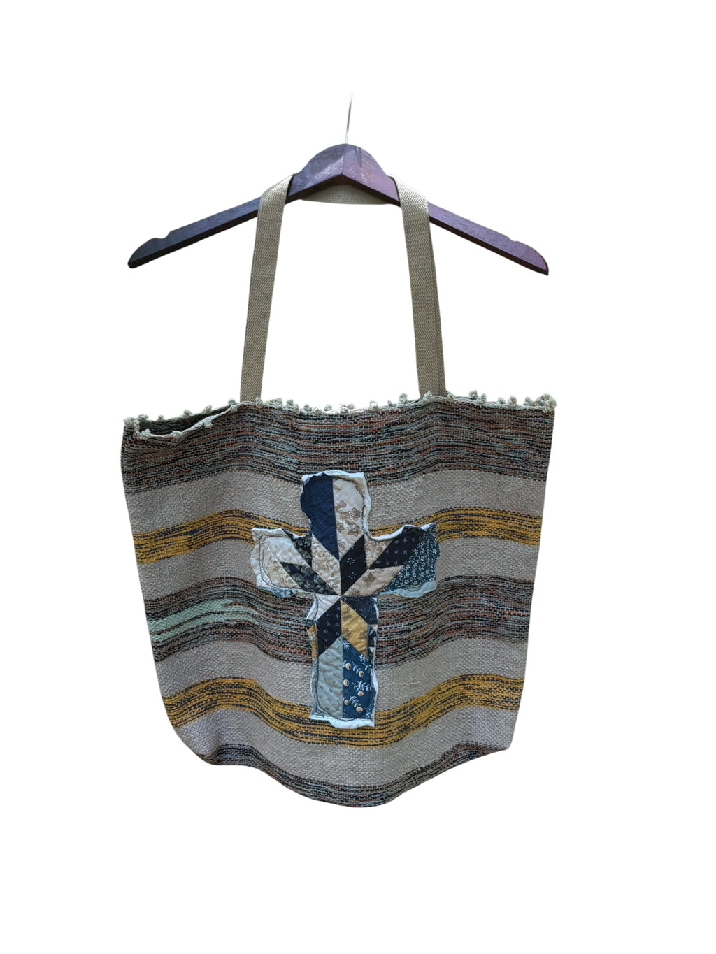 Tote Bag Hand Made Rag Rug Carry All Bag