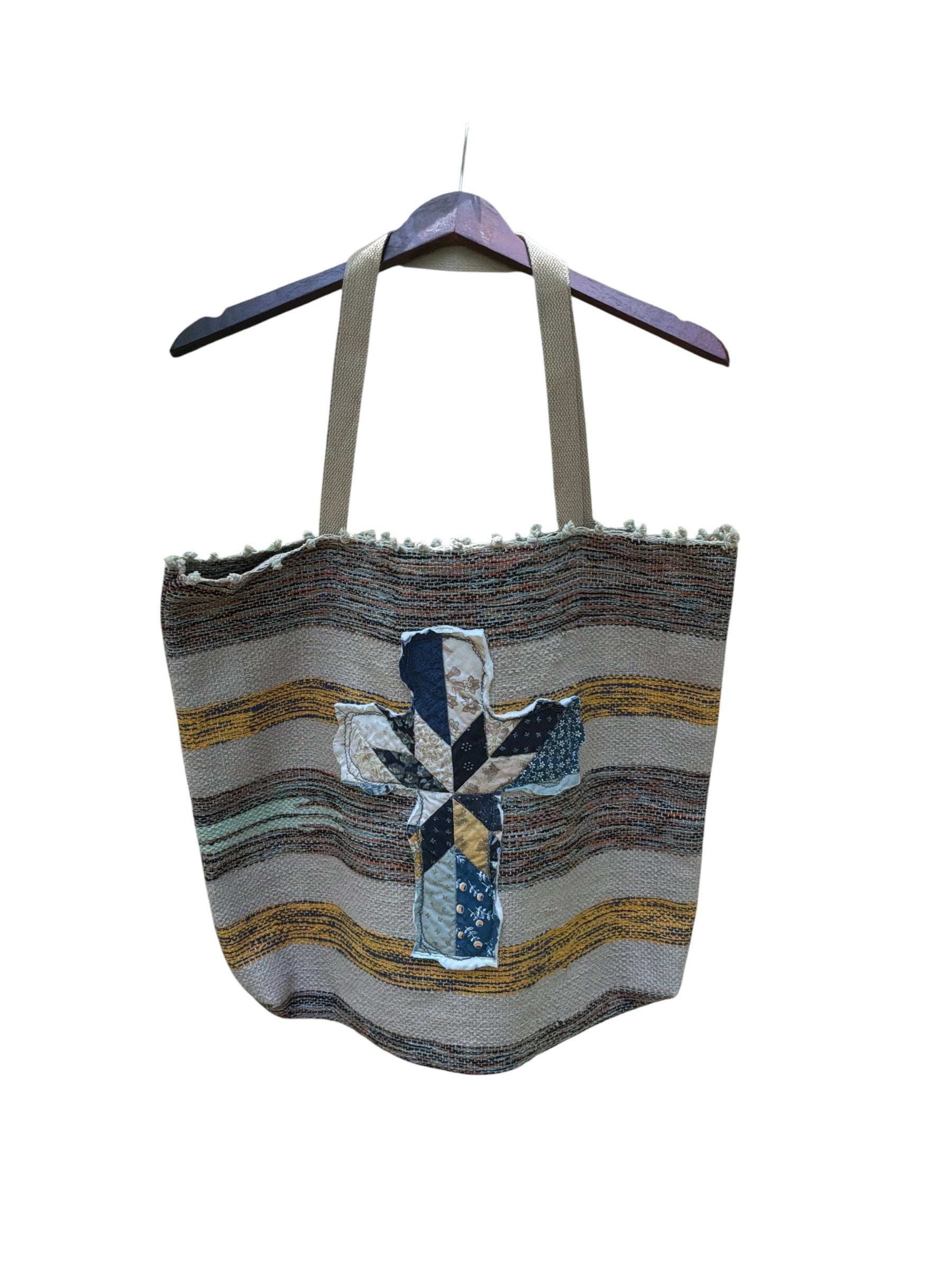 Tote Bag Hand Made Rag Rug Carry All Bag