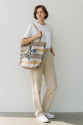 Tote Bag Hand Made Rag Rug Carry All Bag